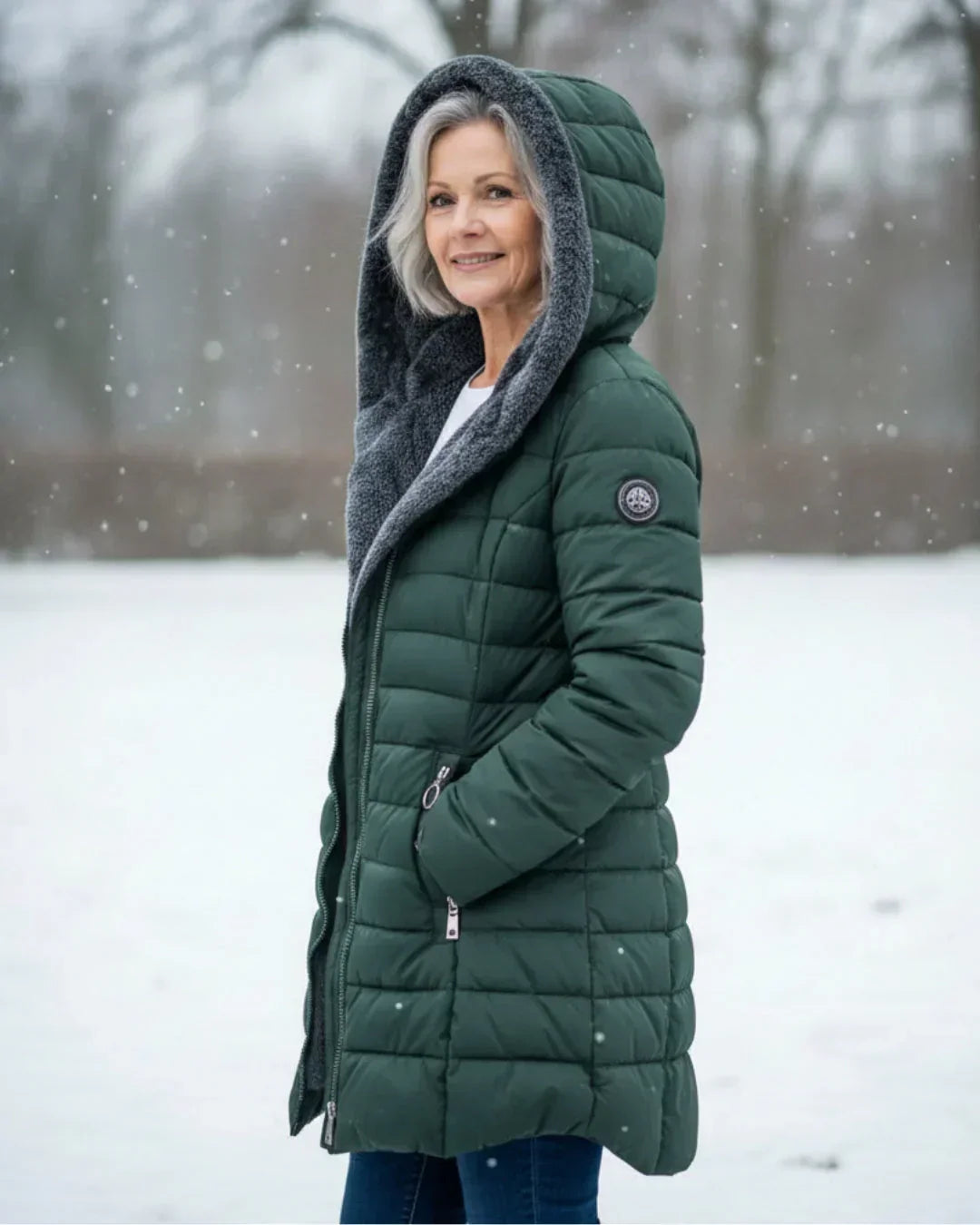 Women's Jacket | Quilted Long with Hood and Insulation