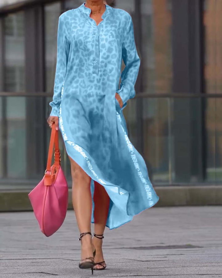 Keyla | Fashionable Dress with Leopard Print and Slit