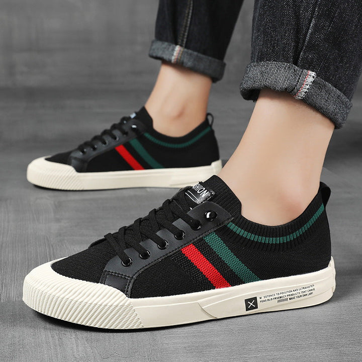 Sneakers with Laces and Knitted Sporty Look
