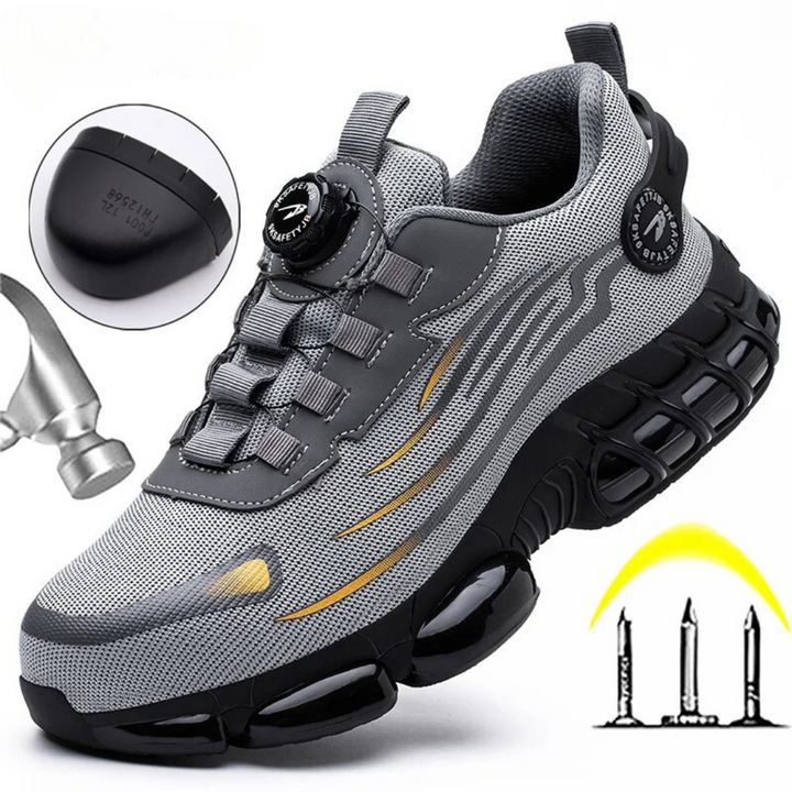 Safety Shoes with Thick Sole and Sporty Mesh Look