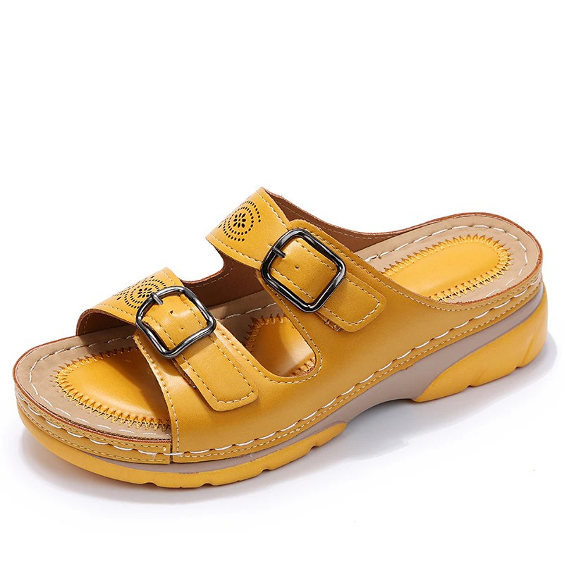 Women’s Comfortable Double Buckle Slide Sandals