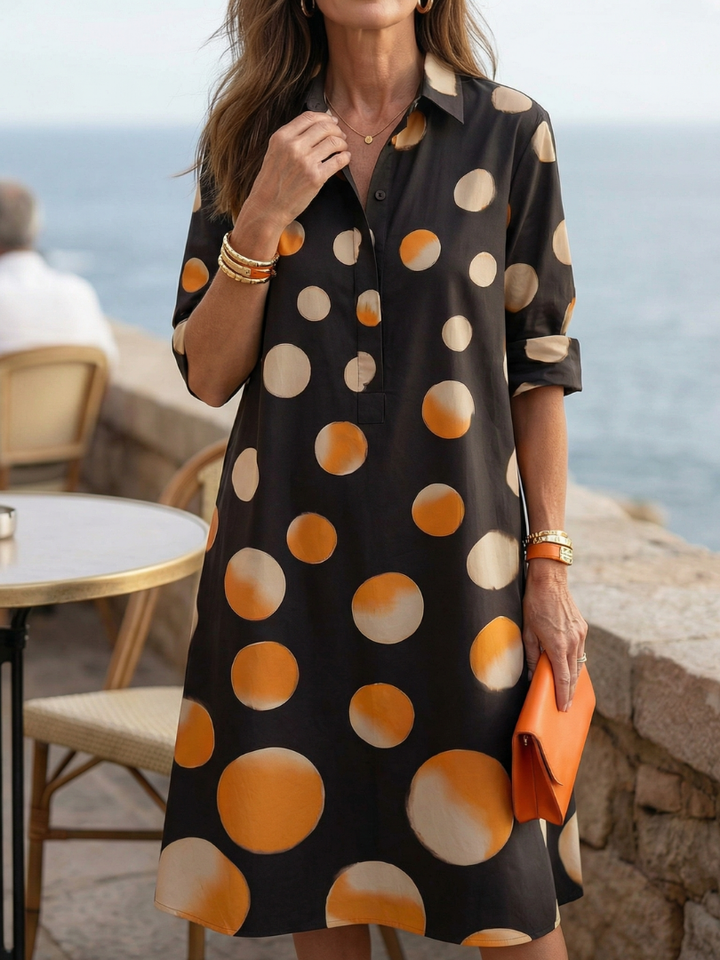 Roselle | Warm Polka Dot Dress