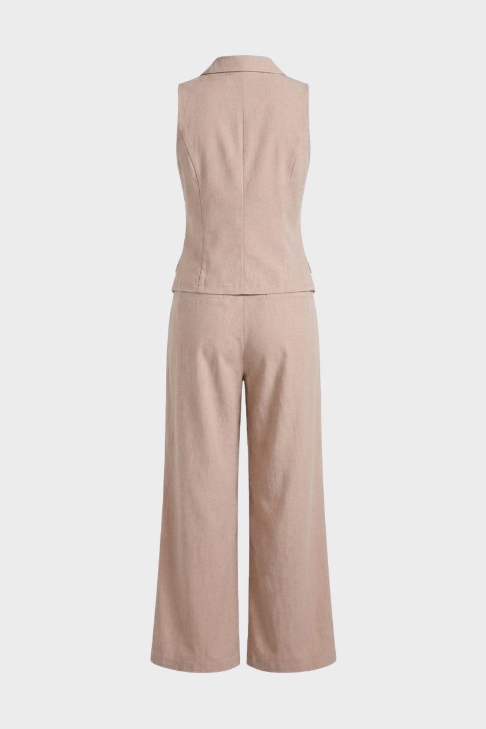 Women's Two-Piece Set with V-Neck and Buttons