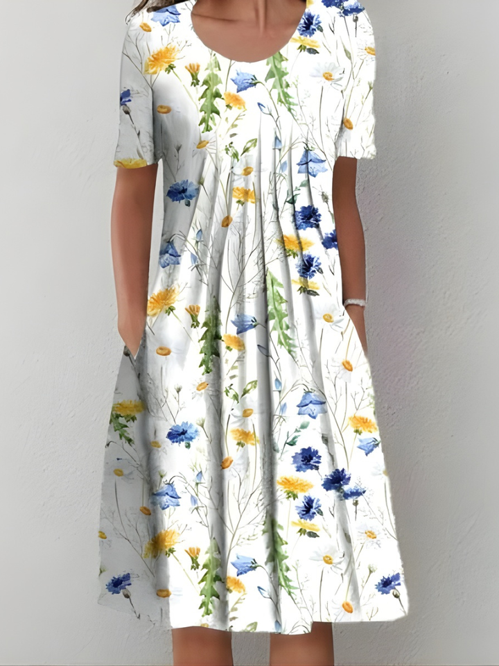 Lefèvre™ Pleated Floral Dress