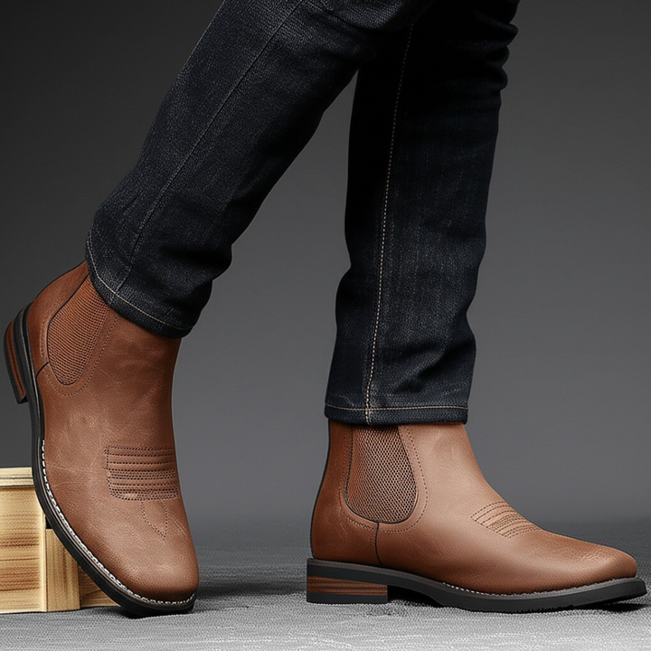Men's Chelsea Boots with Elastic Side and Neat Finish