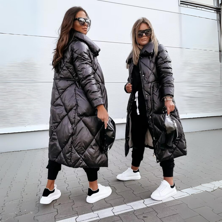 Women's Jacket | Quilted Long with High Collar