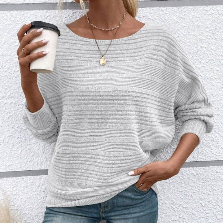 Yarisa | Striped Long Sleeve Shirt with Round Neck