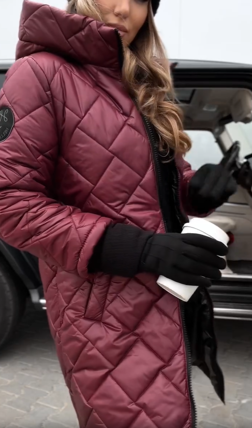 Women's Winter Quilted Jacket with High Collar