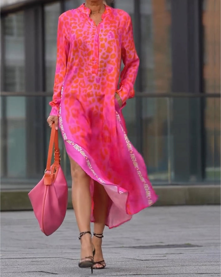 Keyla | Fashionable Dress with Leopard Print and Slit