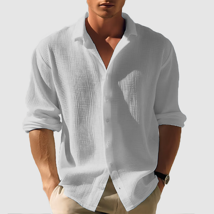 Men’s Lightweight Long Sleeve Casual Button Shirt