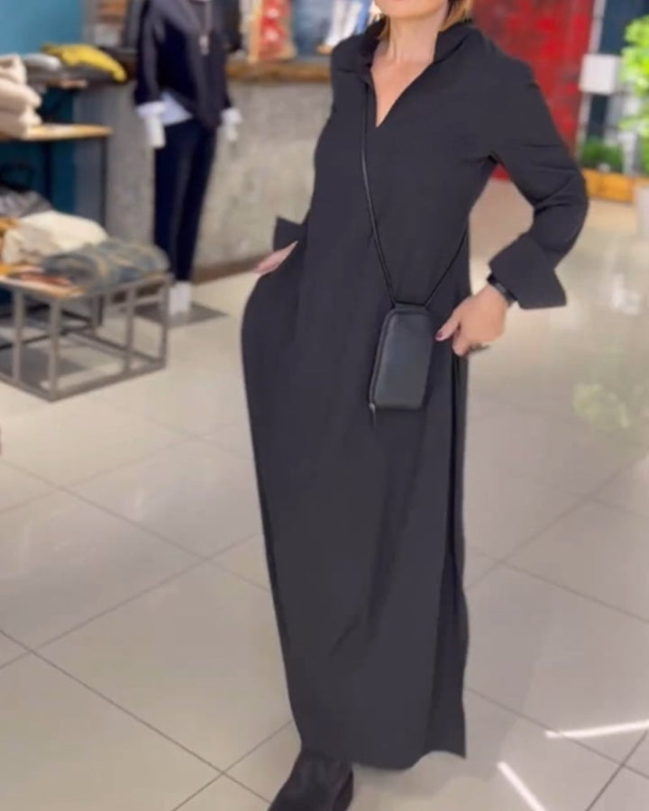 Uzila | Long, Loose Dress with Slit