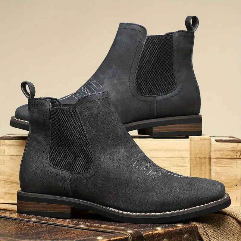 Men's Chelsea Boots with Elastic Side and Neat Finish