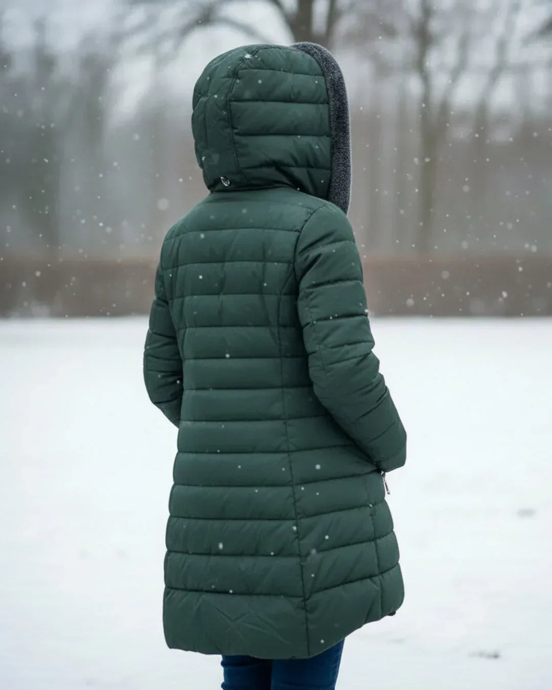 Women's Jacket | Quilted Long with Hood and Insulation
