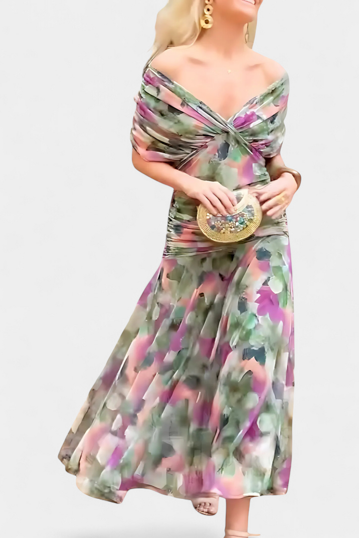 Women's Wrap Dress | with V Neckline and Gathering