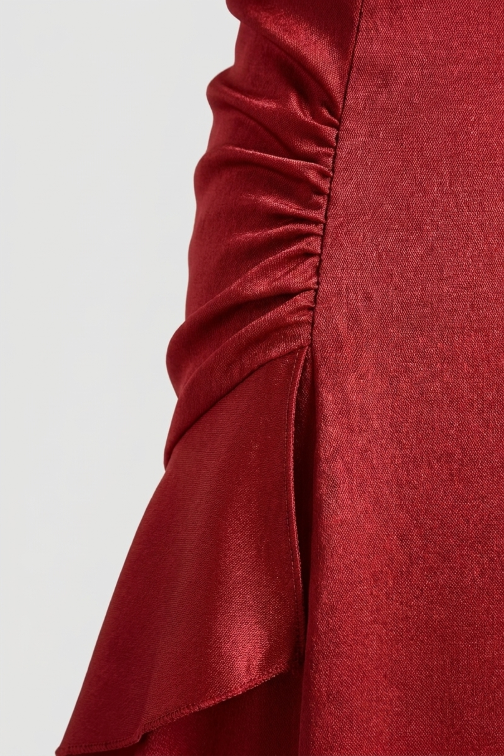 Adelphia | Cherry Lacquer Ruffle Maxi Dress