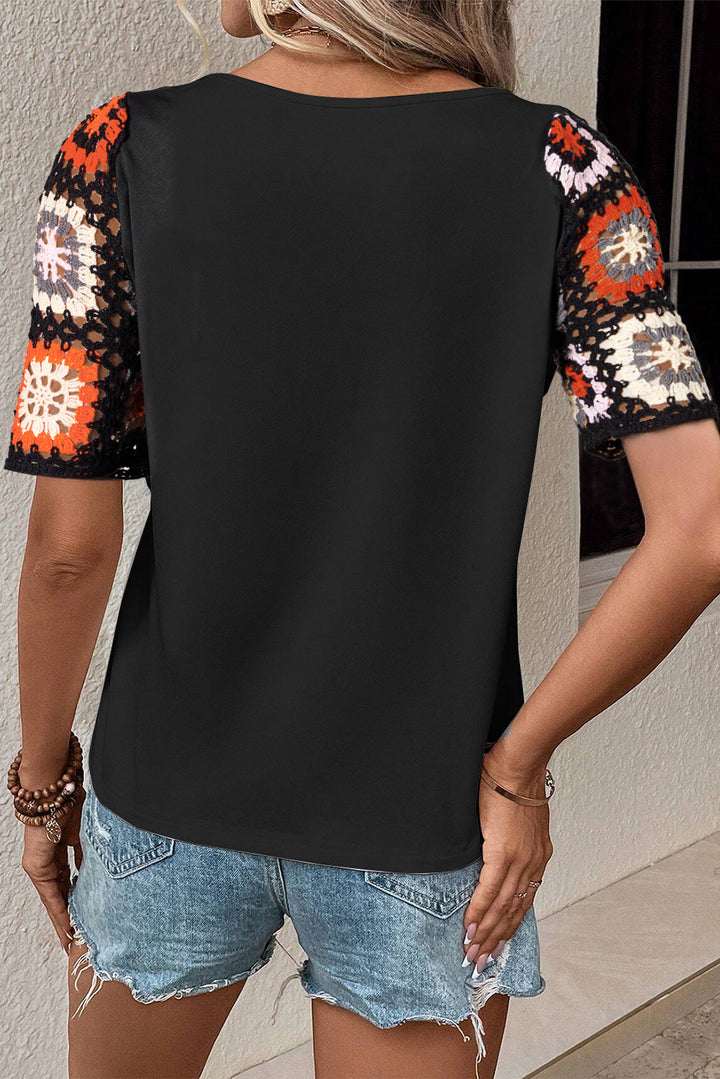 Meribeth | Crochet Top with Floral Pattern