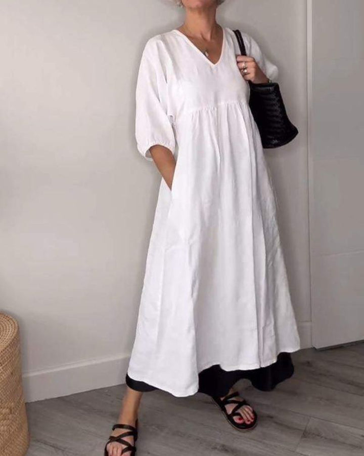 Winona | feminine maxi dress with flattering V-neck