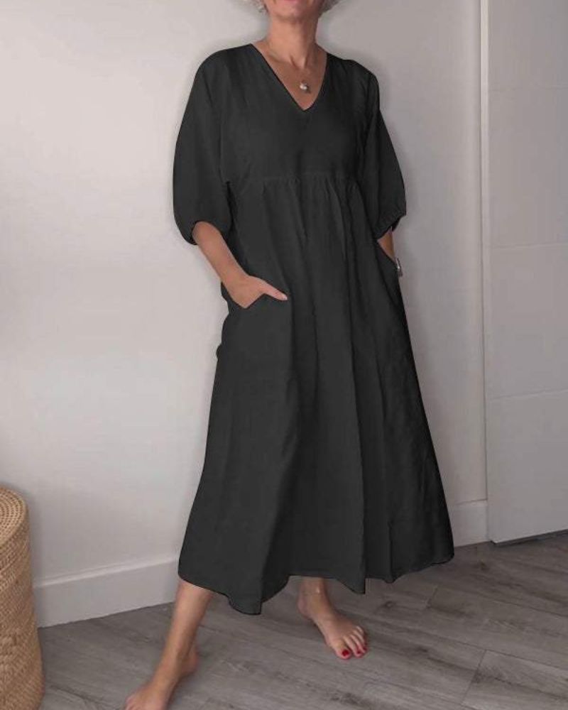 Winona | feminine maxi dress with flattering V-neck