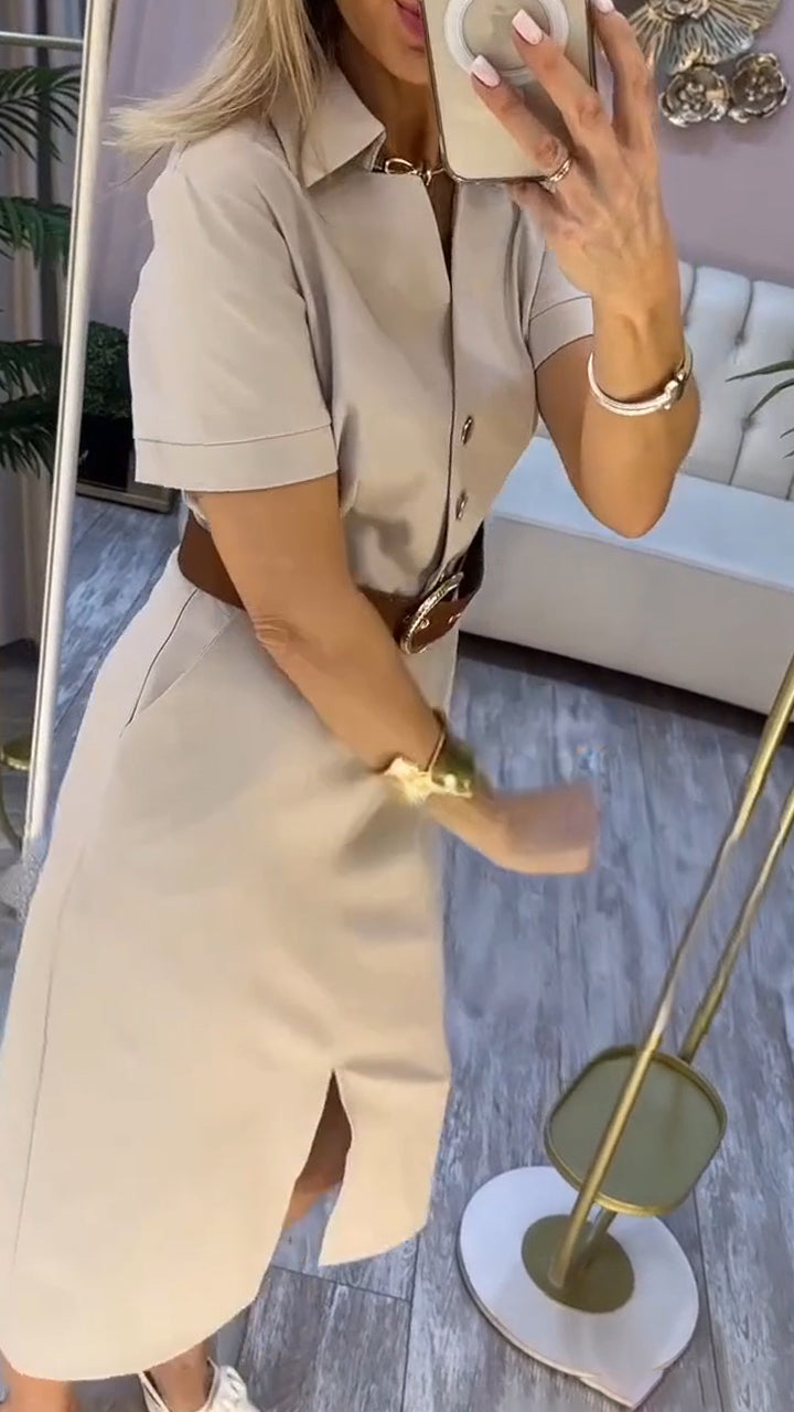 Deima | Luxurious Dress with Belt and Slit