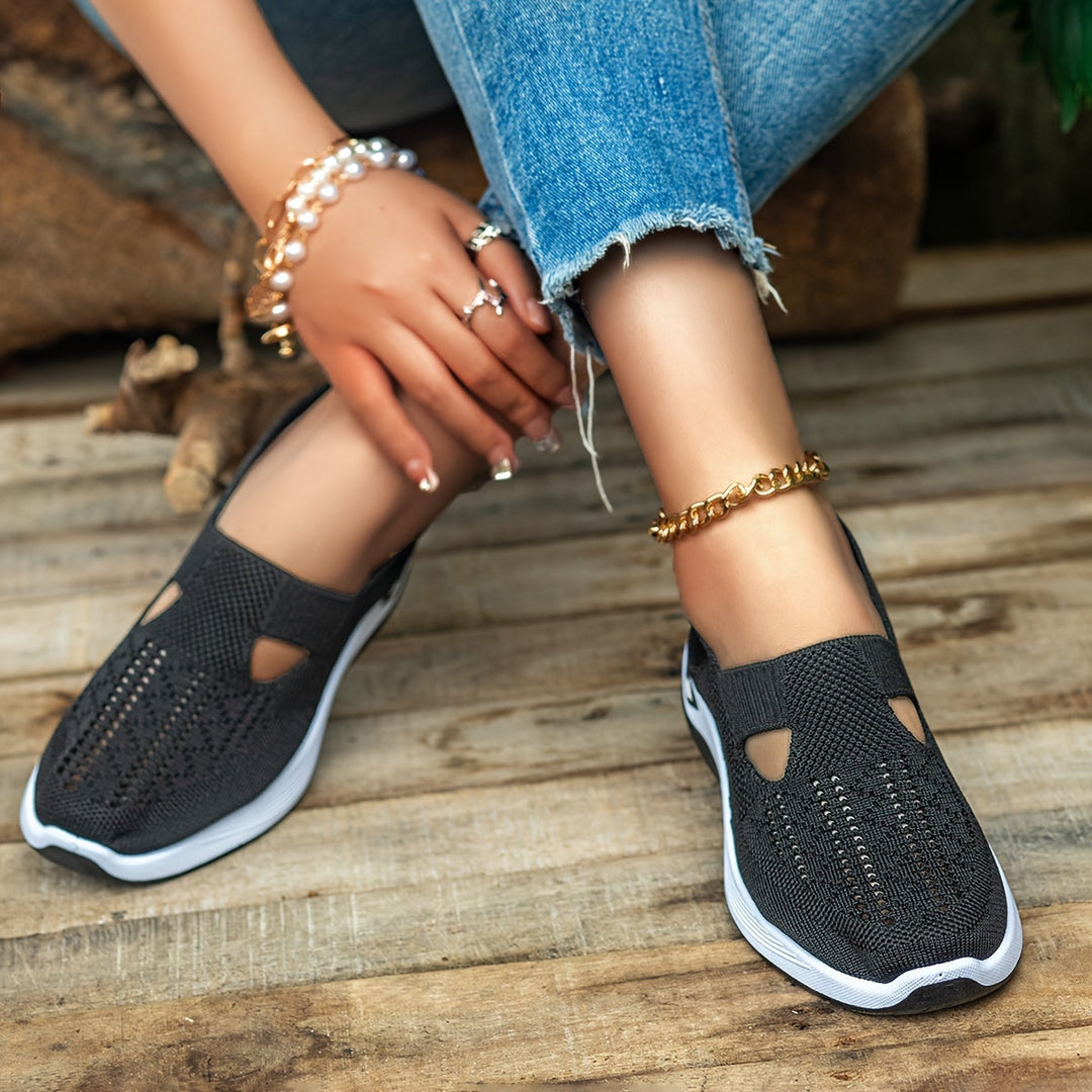 Women's Slip-On Sports Shoes | with Mesh and Thick Sole