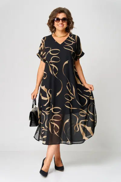 Milena | Feminine Chiffon Dress for Curvy Women