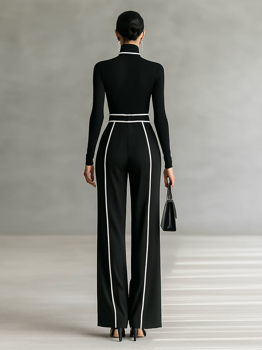 Women's Pants | Wide High-Waisted Pants with a Belt