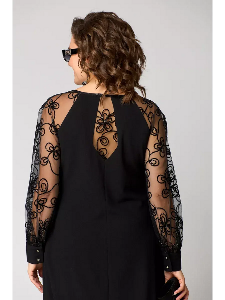 Women's Dress | Elegant Dress with Lace Sleeves