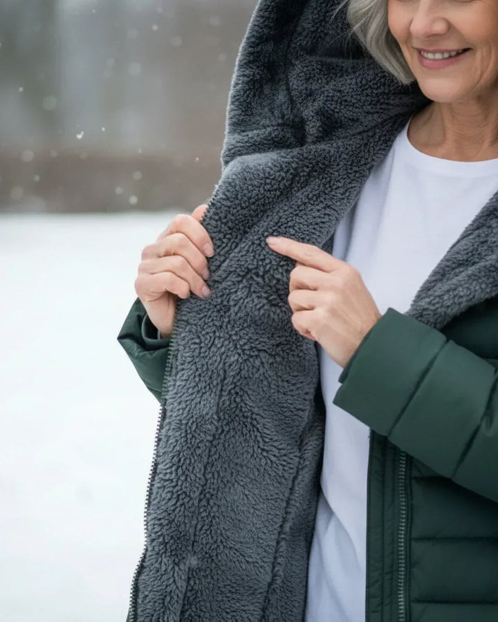 Women's Jacket | Quilted Long with Hood and Insulation