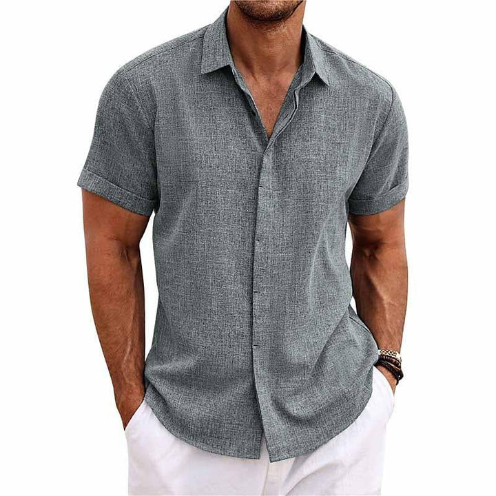 Men’s Short Sleeve Button-Up Casual Shirt