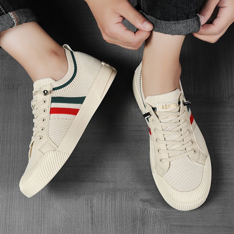 Sneakers with Laces and Knitted Sporty Look