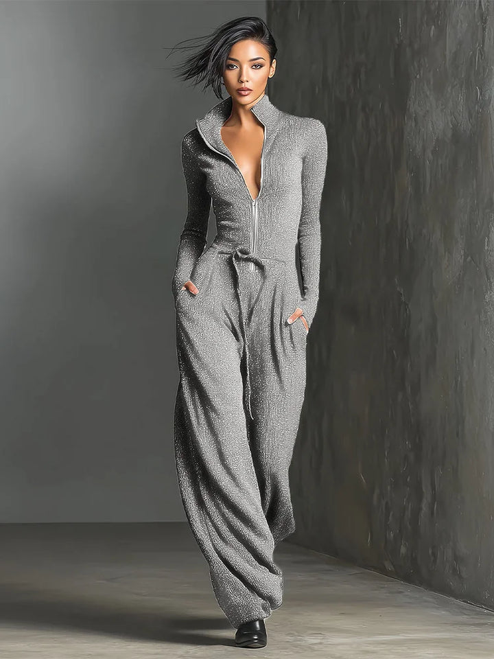 Elegant Women's Sweater with Studs and Front Closure