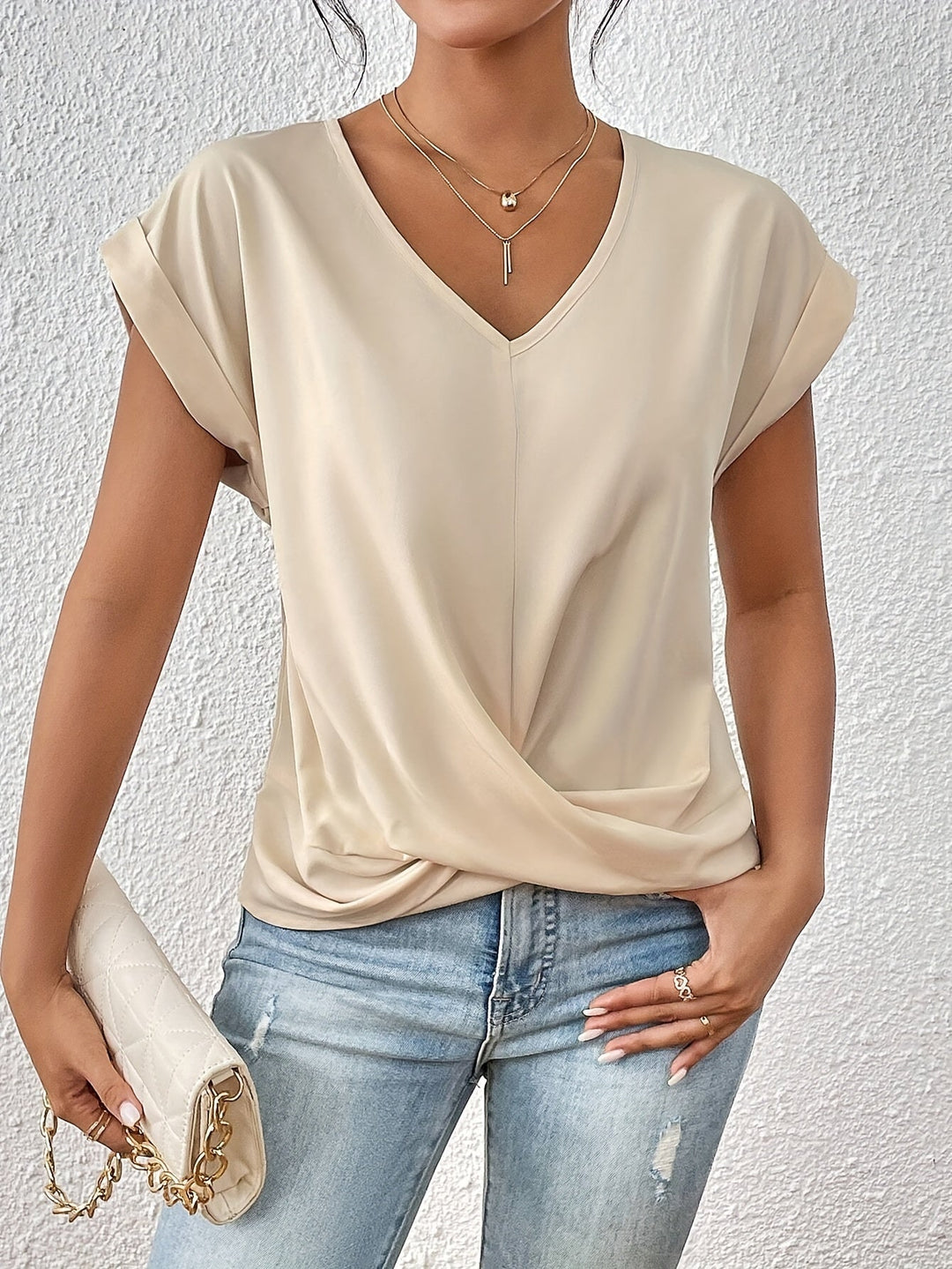 Comfortable T-shirt with Elegant Neckline