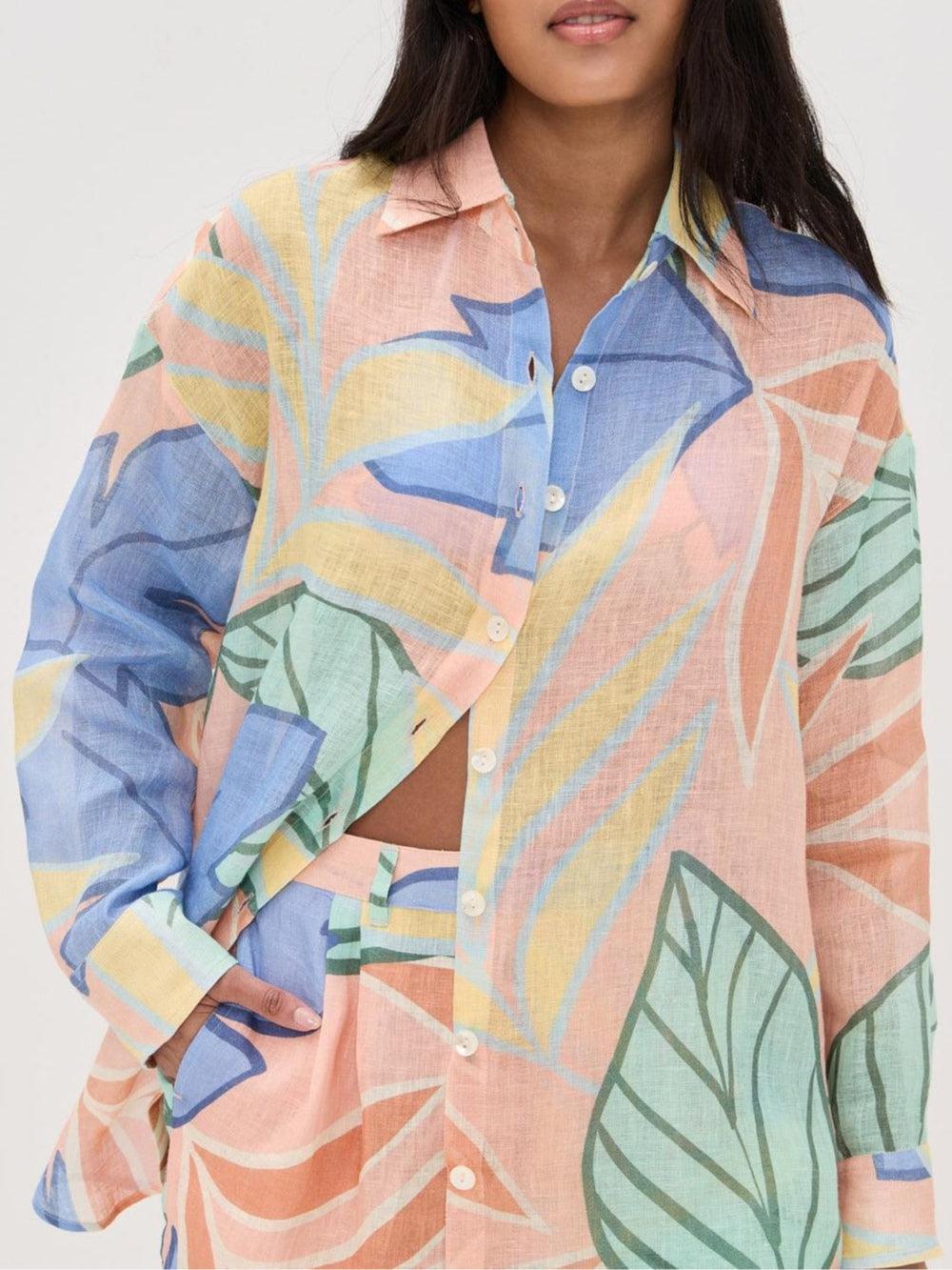 Amandine | Tropical Leaf Printed Set