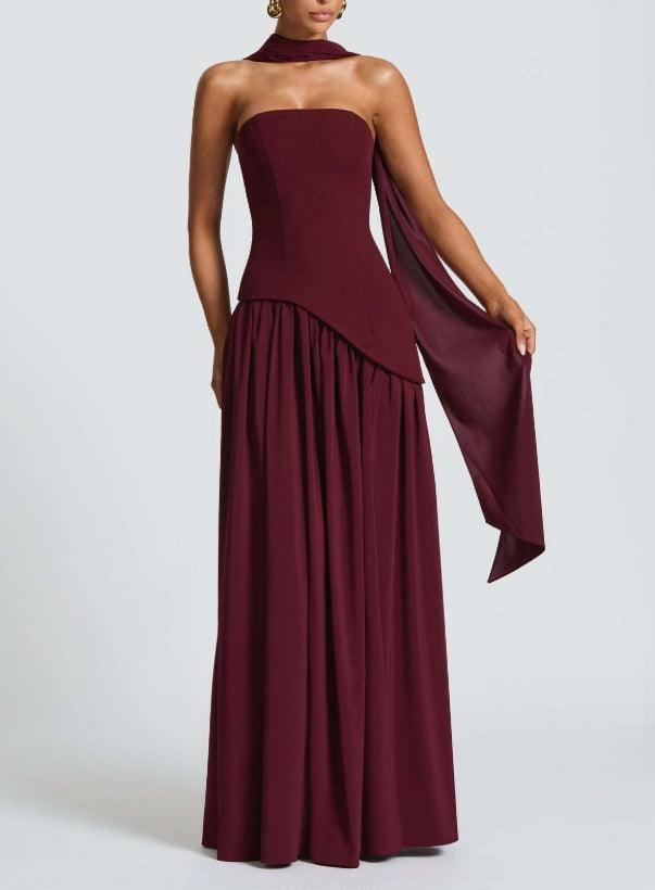 Amaris | Stylish Maxi Dress with Slit and Bow Detail