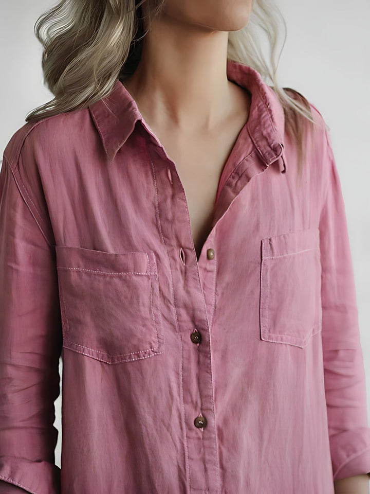 Women’s Button-Up Long Sleeve Jumpsuit with Relaxed Fit