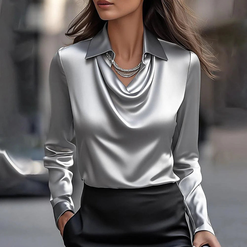 Chana | Elegant Silky Long Sleeve Top