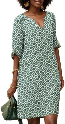 Women’s V-Neck Relaxed Fit Knee-Length Dress