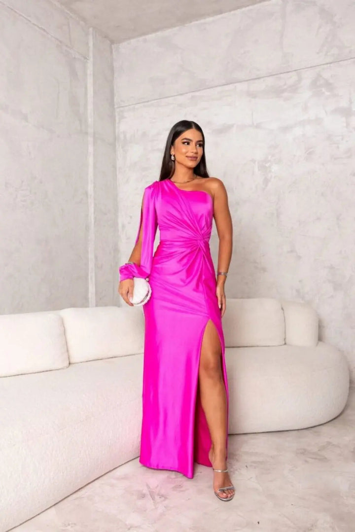 Women’s Elegant One-Shoulder Evening Dress