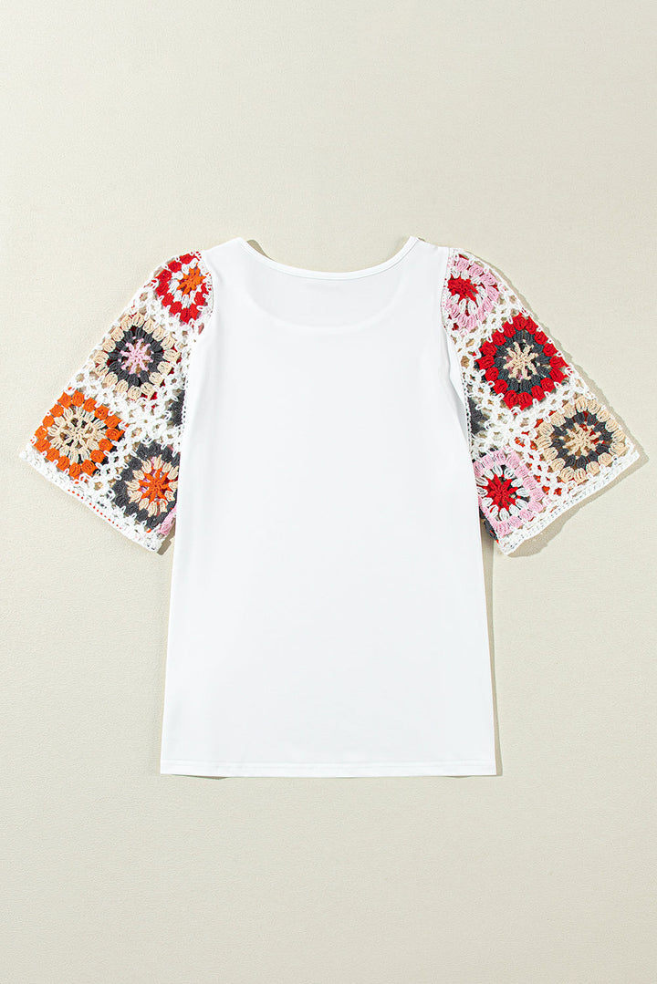 Meribeth | Crochet Top with Floral Pattern