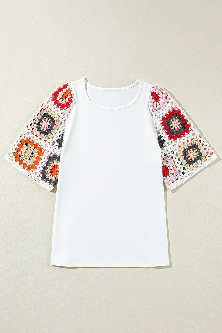 Meribeth | Crochet Top with Floral Pattern