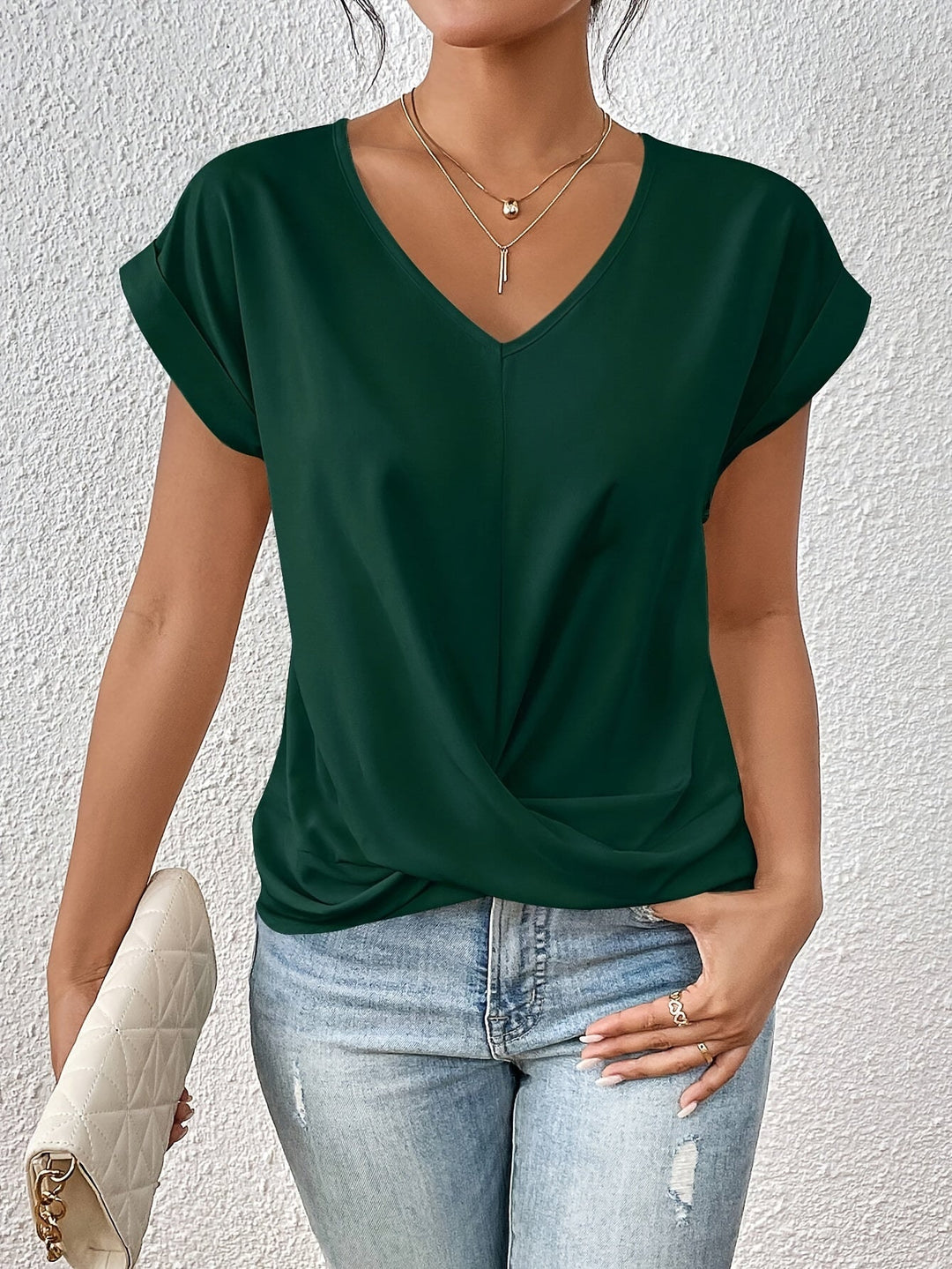 Comfortable T-shirt with Elegant Neckline