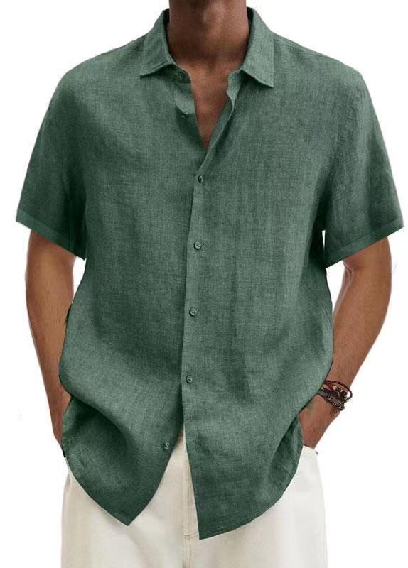 Men’s Short Sleeve Casual Button-Up Shirt