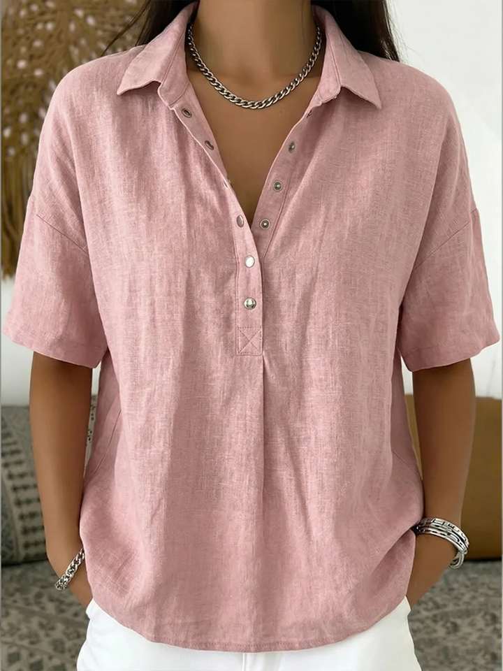 Blouse with collar and button detail