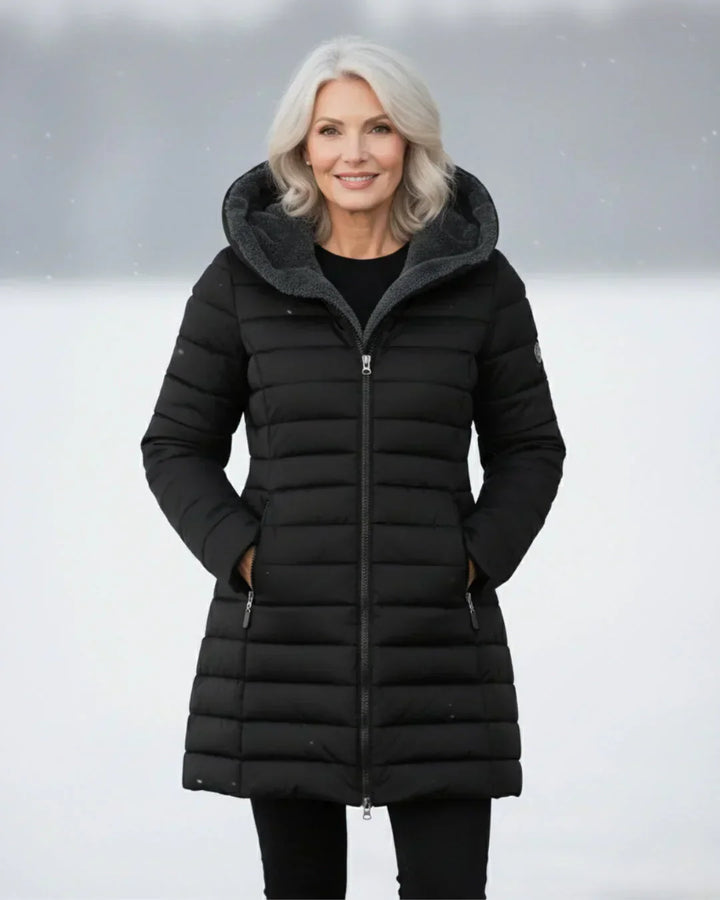 Women's Jacket | Quilted Long with Hood and Insulation