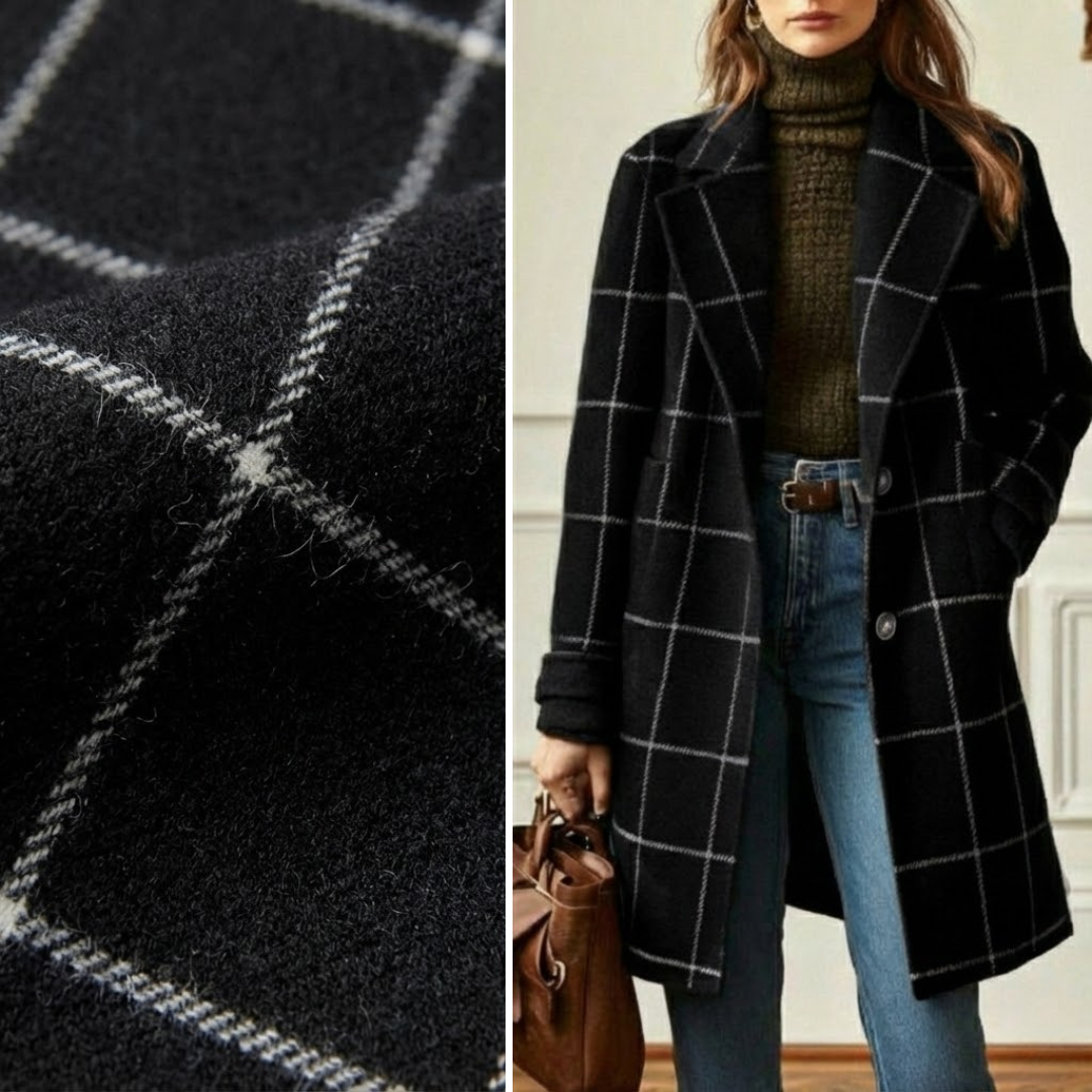 Women's plaid coat in a classic cut