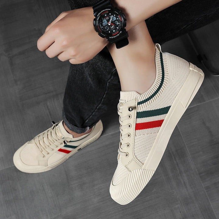 Sneakers with Laces and Knitted Sporty Look