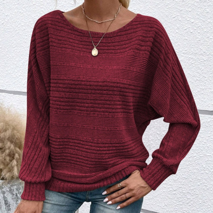 Yarisa | Striped Long Sleeve Shirt with Round Neck