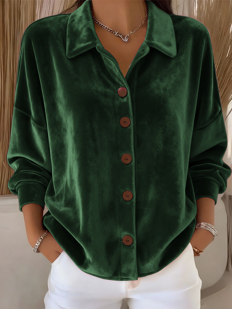 Women's Oversized Shirt with Buttons and Long Sleeves