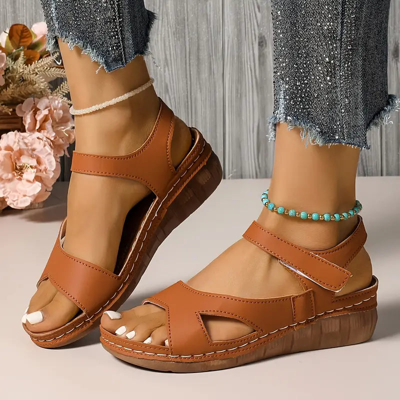 Women’s Comfortable Flat Sandals with Adjustable Strap