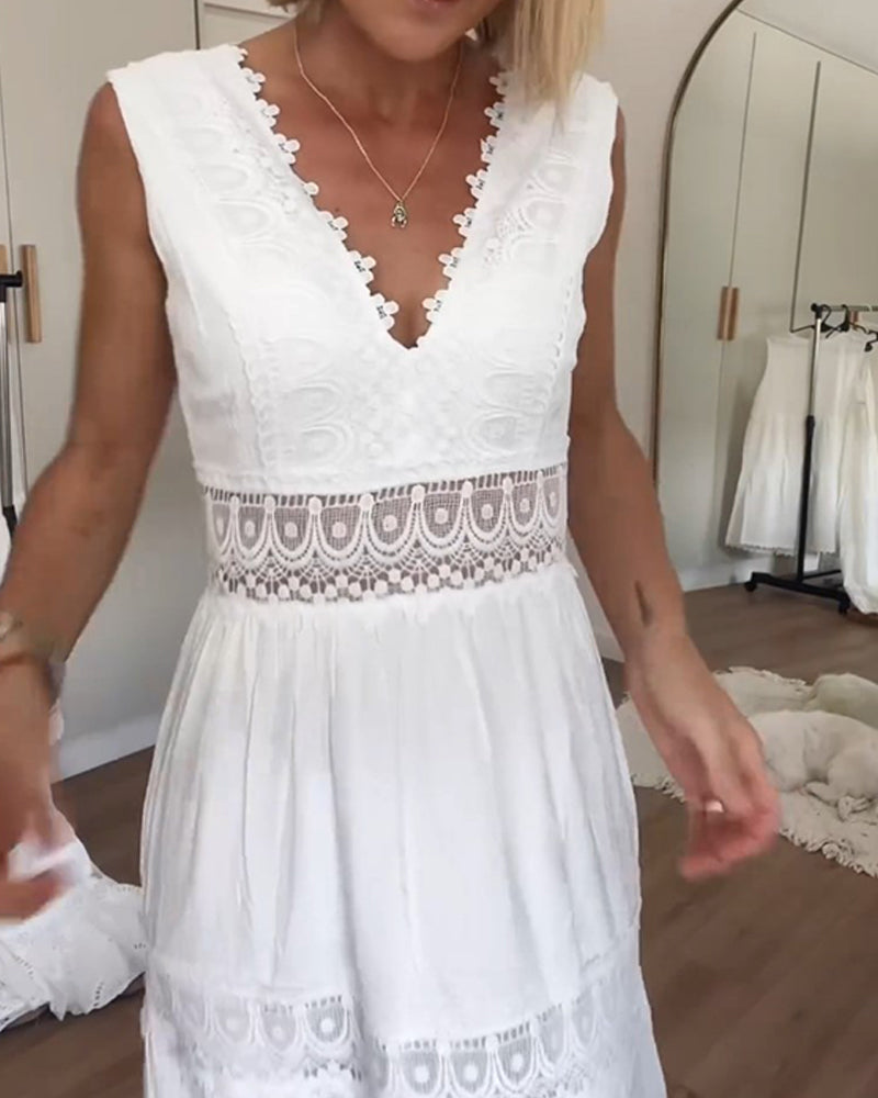 Paige | Women's Boho Sleeveless V Neck Midi Dress